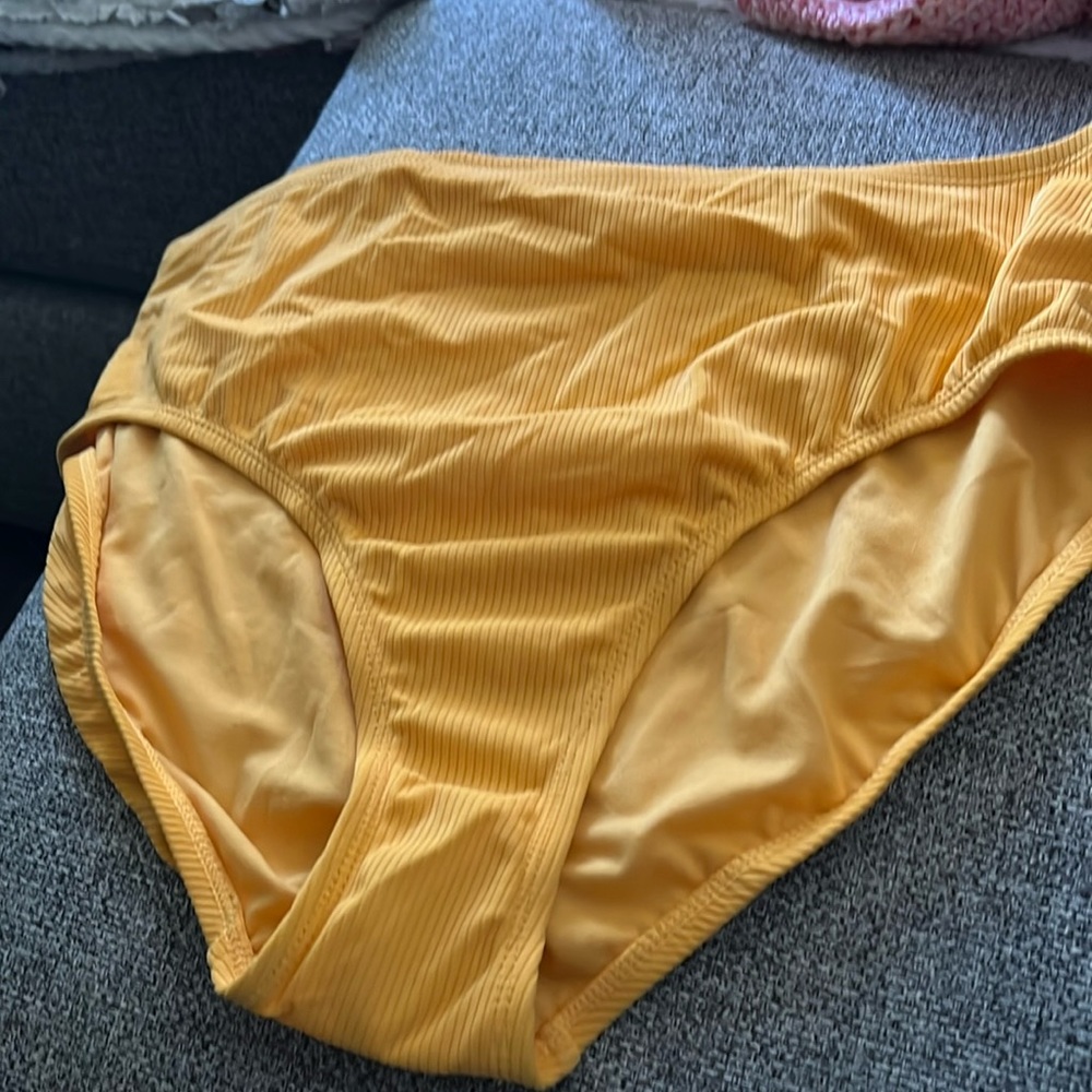 Yellow high waisted bikini bottom